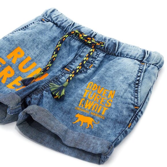 💥 SUMMER SALE -  RUN FREE COTTON TODDLER BOY DENIM SHORTS - Picture 3 of 6
